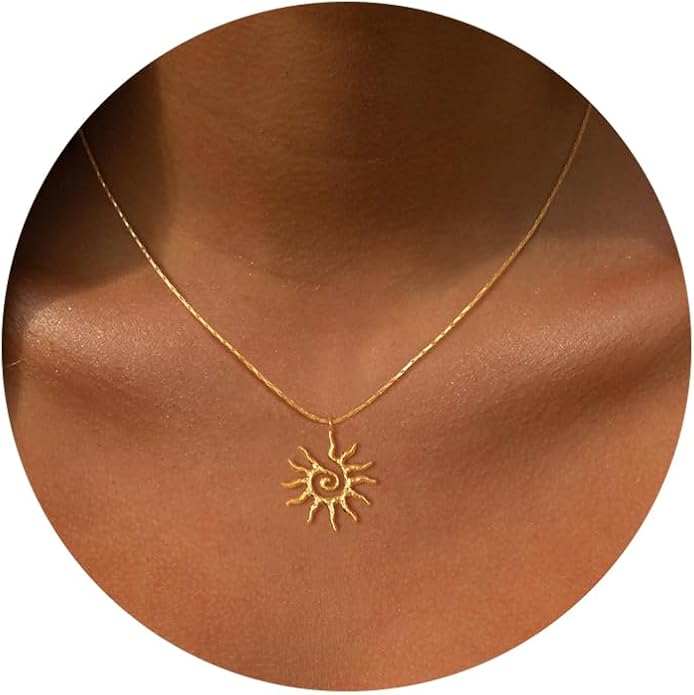 Lariat Gold Necklaces for Women - Dainty Gold Necklace Trendy 14K Gold Plated Hypoallergenic Layered Long Y-Shape Sunburst CZ T-Bar Pendant Drop Chain Necklace Set for Women Non Tarinsh Jewelry Gift