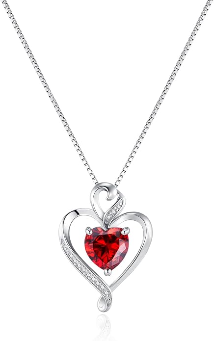 Heart Necklaces for Women 925 Sterling Silver Pendant Necklace Rose Gold Plated White Gold/14K Gold Plated Love Necklace for Her Girlfriend Wife Valentines Day Birthday Women Jewelry 18"+2"
