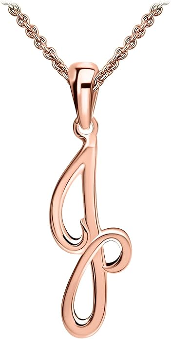 SEA OF ICE Letter Initial Necklace, Alphabet Letter Pendant Necklace, Sterling Silver, Gold, Rose Gold Necklace for Women, Elegant Initial Necklaces, Personalized Custom Women's Necklaces