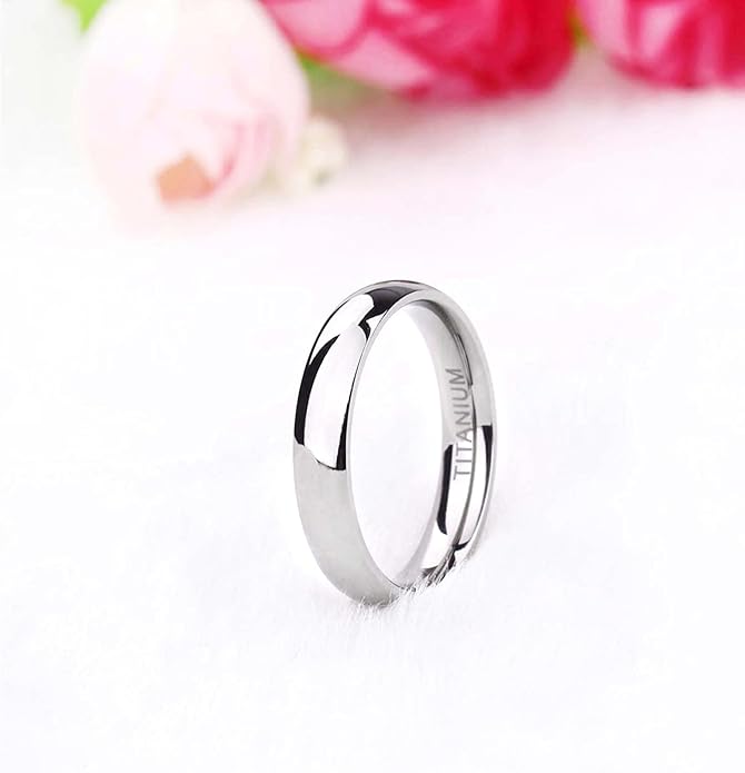 TIGRADE 2mm 4mm 6mm 8mm 10mm Titanium Ring Plain Dome High Polished Wedding Band Comfort Fit Size 3-15