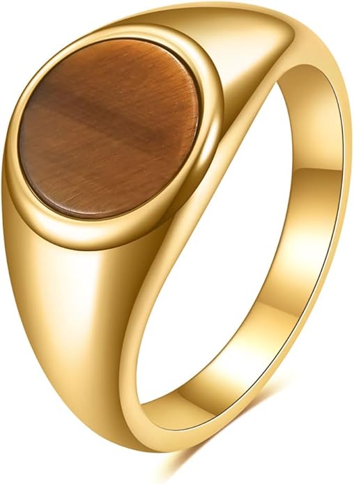 Stainless Steel Round Shape Classical Simple Plain Wedding Engagement Statement Pinky Band Signet Rings for Men Women Size 4-15