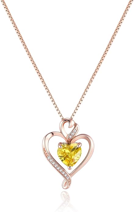 Heart Necklaces for Women 925 Sterling Silver Pendant Necklace Rose Gold Plated White Gold/14K Gold Plated Love Necklace for Her Girlfriend Wife Valentines Day Birthday Women Jewelry 18"+2"