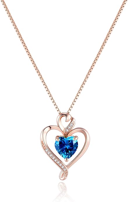 Heart Necklaces for Women 925 Sterling Silver Pendant Necklace Rose Gold Plated White Gold/14K Gold Plated Love Necklace for Her Girlfriend Wife Valentines Day Birthday Women Jewelry 18"+2"