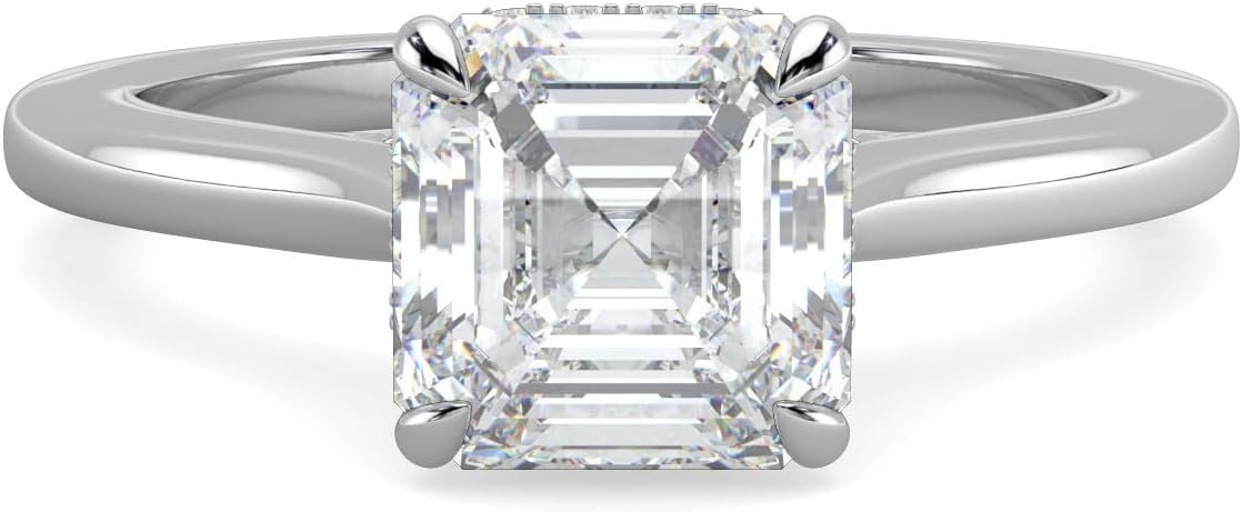 14K and 18K White Yellow and Rose Gold Lab Grown Diamond Solitaire Engagement Ring for Women, 4 Prong Rings for Wedding and Valentine Gift 1 to 2 Carat TW (Color E-F, Clarity VVS-VS)