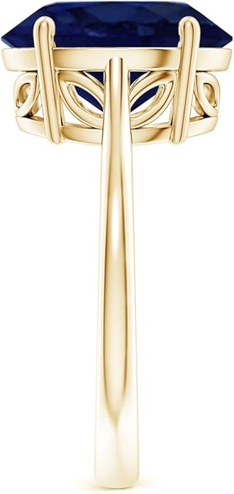 Angara Natural Blue Sapphire Solitaire Engagement Ring for Women | Oval Shape Blue Sapphire Ring in 14K Solid Gold/Sterling Silver/Platinum | September Birthday, Gemstone Jewellery Gift