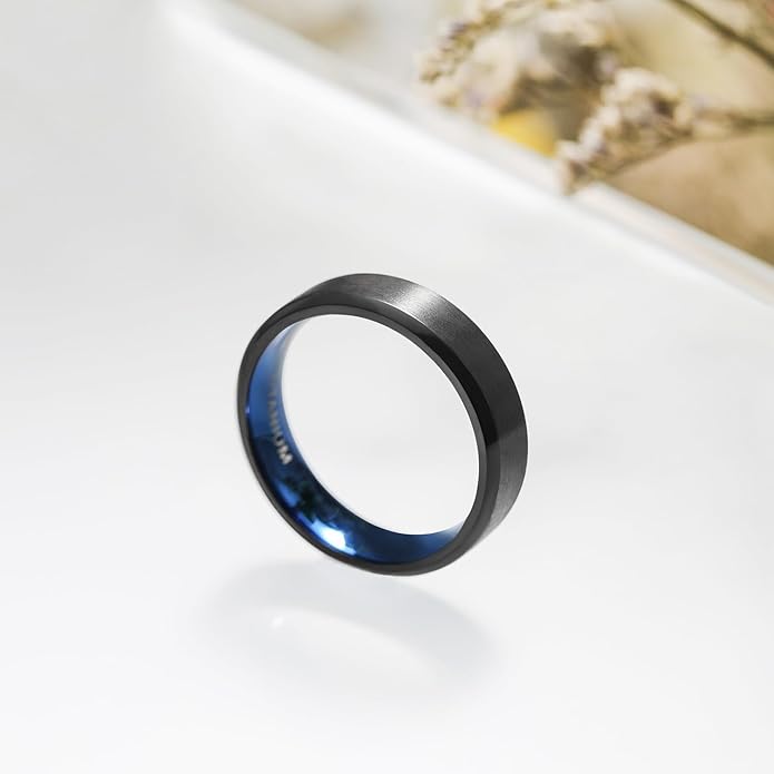 TIGRADE Titanium Rings 4MM 6MM 8MM 10MM Wedding Band in Comfort Fit Matte for Men Women Size 3-15