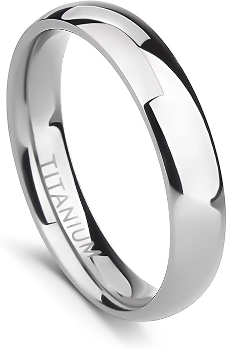 TIGRADE 2mm 4mm 6mm 8mm 10mm Titanium Ring Plain Dome High Polished Wedding Band Comfort Fit Size 3-15