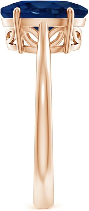 Angara Natural Blue Sapphire Solitaire Engagement Ring for Women | Oval Shape Blue Sapphire Ring in 14K Solid Gold/Sterling Silver/Platinum | September Birthday, Gemstone Jewellery Gift