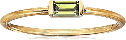 Amazon Essentials 18K Yellow Gold Plated Sterling Silver Cubic Zirconia Fashion Stackable Ring (previously Amazon Collection)