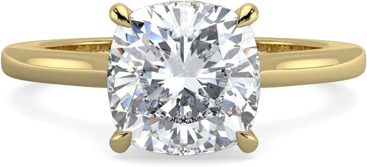 14K and 18K White Yellow and Rose Gold Lab Grown Diamond Solitaire Engagement Ring for Women, 4 Prong Rings for Wedding and Valentine Gift 1 to 2 Carat TW (Color E-F, Clarity VVS-VS)