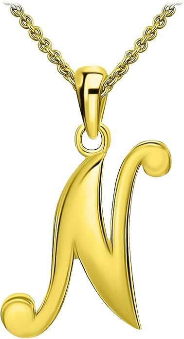 SEA OF ICE Letter Initial Necklace, Alphabet Letter Pendant Necklace, Sterling Silver, Gold, Rose Gold Necklace for Women, Elegant Initial Necklaces, Personalized Custom Women's Necklaces