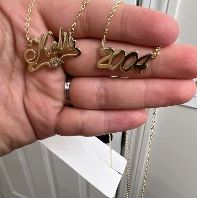 Personalized Name Necklace | Sterling Silver/Stainless Steel | 14 Fonts, 4 Colors, 5 Chains | Tarnish-Free, Handmade Gift for Women: Mom, Daughter, Sister | Ideal for Birthday, Mother's Day,Christmas