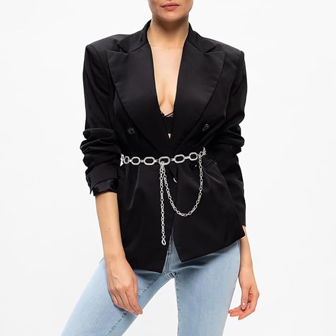 Women's Chain Belt Metal Waist Belt Chunky Belly Link Belt