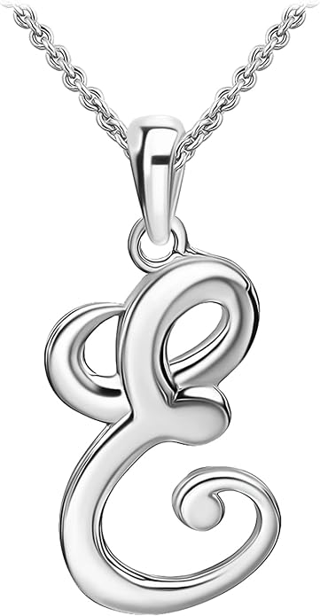 SEA OF ICE Letter Initial Necklace, Alphabet Letter Pendant Necklace, Sterling Silver, Gold, Rose Gold Necklace for Women, Elegant Initial Necklaces, Personalized Custom Women's Necklaces