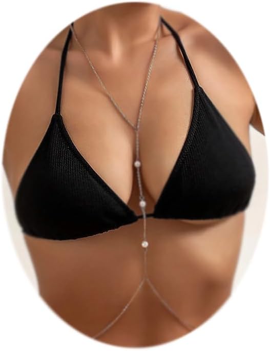 MODRSA Body Chain Belly Chain Silver Gold Waist Chain Body Chain Jewelry for Women Body Jewelry for Women Waist Chains Belly Chains for Women Chain Bra Lingerie