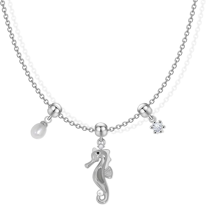 Summer Holiday Necklace,Dainty Chain, Charm Necklace For Women,Cute Cat Charm,Natural Pearls,18k Gold Plated,Choose Your Favorite Charm, Change Easily