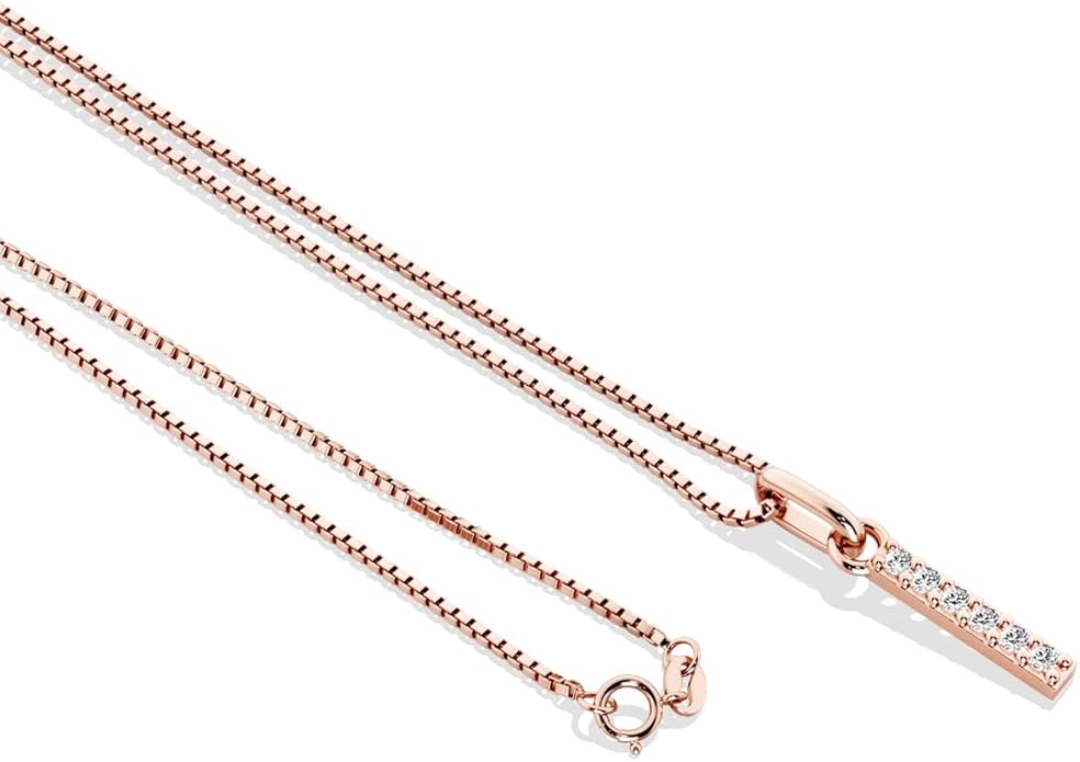 PEORA Letter A to Z Lab Grown Diamond Initial Pendant Necklace in Sterling Silver, F-G Color, VS Clarity, with 18 inch Chain