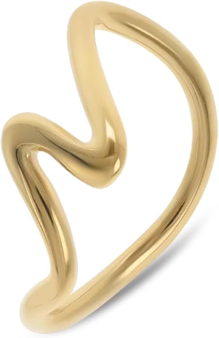 Hey Harper Gold Ring for Women - Gold Plated Stacking Waterproof & Sweatproof Jewerly Ring - Everday Non Tarnish Cute Fashion Circle Rings