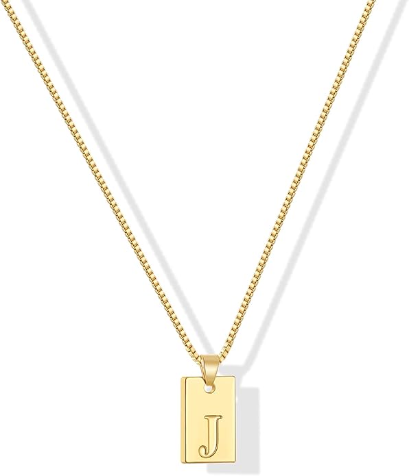 Gacimy Dainty Gold Initial Necklaces for Women, 18K Gold Plated Name Necklace for Women with Trendy A-Z Letter Nedcklace Pendant