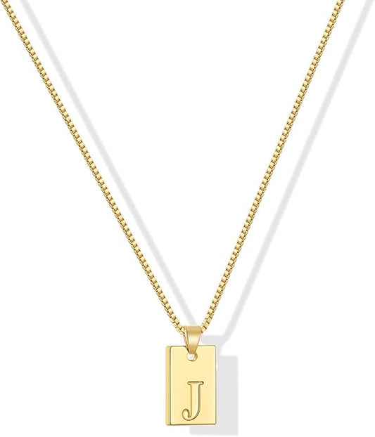 Gacimy Dainty Gold Initial Necklaces for Women, 18K Gold Plated Name Necklace for Women with Trendy A-Z Letter Nedcklace Pendant