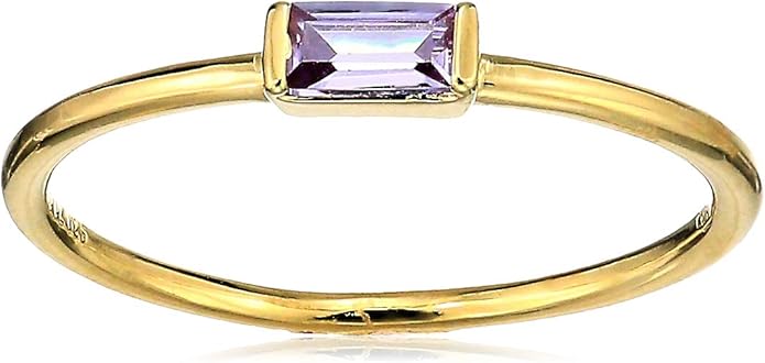 Amazon Essentials 18K Yellow Gold Plated Sterling Silver Cubic Zirconia Fashion Stackable Ring (previously Amazon Collection)