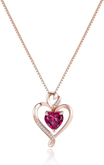 Heart Necklaces for Women 925 Sterling Silver Pendant Necklace Rose Gold Plated White Gold/14K Gold Plated Love Necklace for Her Girlfriend Wife Valentines Day Birthday Women Jewelry 18"+2"