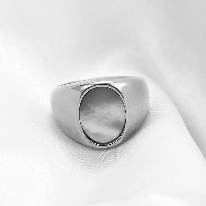 Stainless Steel Round Shape Classical Simple Plain Wedding Engagement Statement Pinky Band Signet Rings for Men Women Size 4-15