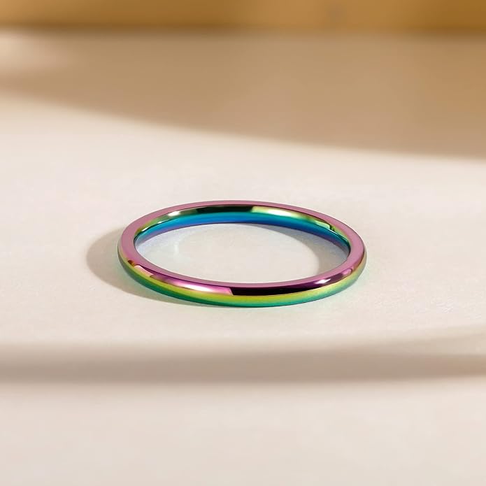 TIGRADE 2mm 4mm 6mm 8mm 10mm Titanium Ring Plain Dome High Polished Wedding Band Comfort Fit Size 3-15