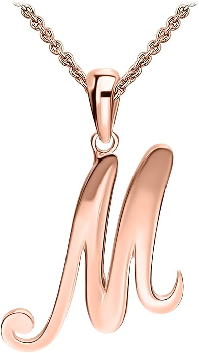 SEA OF ICE Letter Initial Necklace, Alphabet Letter Pendant Necklace, Sterling Silver, Gold, Rose Gold Necklace for Women, Elegant Initial Necklaces, Personalized Custom Women's Necklaces