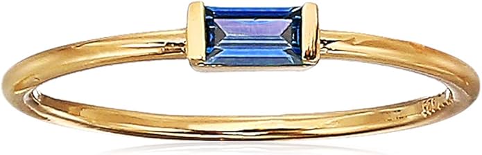 Amazon Essentials 18K Yellow Gold Plated Sterling Silver Cubic Zirconia Fashion Stackable Ring (previously Amazon Collection)