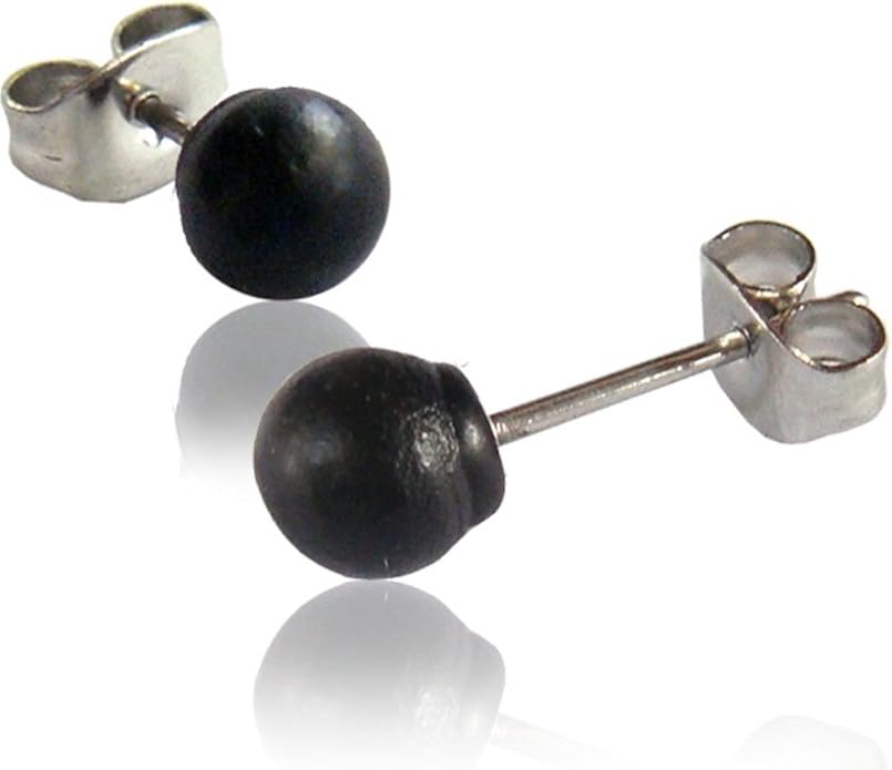 Wood Stud Earrings for Women - Wooden Handmade Earrings - Surgical Steel Brown Boho Earrings