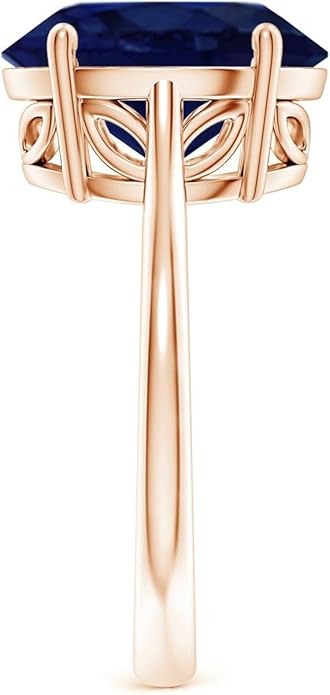 Angara Natural Blue Sapphire Solitaire Engagement Ring for Women | Oval Shape Blue Sapphire Ring in 14K Solid Gold/Sterling Silver/Platinum | September Birthday, Gemstone Jewellery Gift