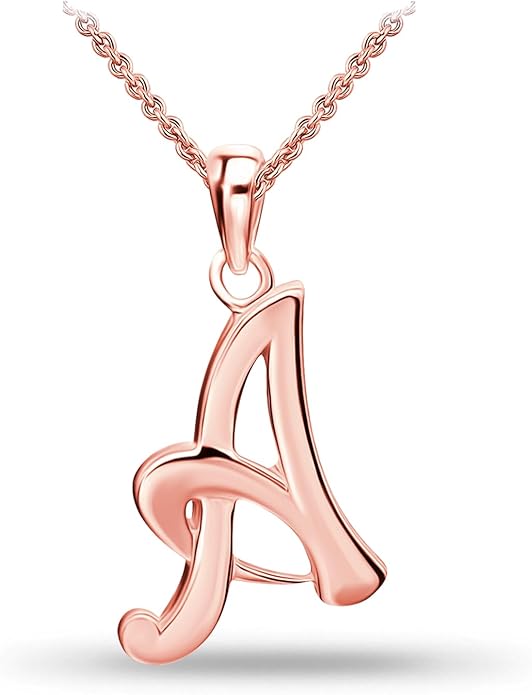 SEA OF ICE Letter Initial Necklace, Alphabet Letter Pendant Necklace, Sterling Silver, Gold, Rose Gold Necklace for Women, Elegant Initial Necklaces, Personalized Custom Women's Necklaces