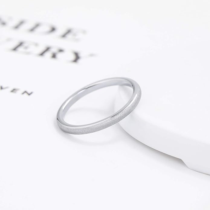 Greenpod 2mm 4mm 6mm Tungsten Wedding Bands Ring for Women Men Rose Gold/Silver/Gold/Black Polished Slim Engagement Promise Rings Comfort Fit Size 4-13