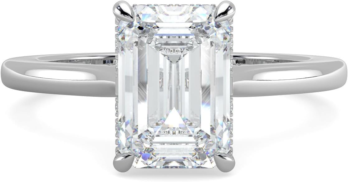 14K and 18K White Yellow and Rose Gold Lab Grown Diamond Solitaire Engagement Ring for Women, 4 Prong Rings for Wedding and Valentine Gift 1 to 2 Carat TW (Color E-F, Clarity VVS-VS)