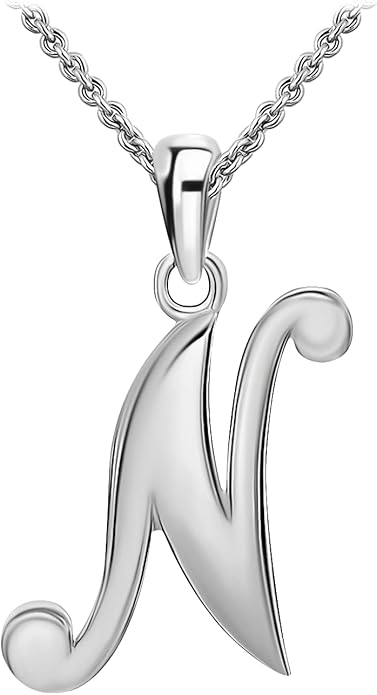 SEA OF ICE Letter Initial Necklace, Alphabet Letter Pendant Necklace, Sterling Silver, Gold, Rose Gold Necklace for Women, Elegant Initial Necklaces, Personalized Custom Women's Necklaces