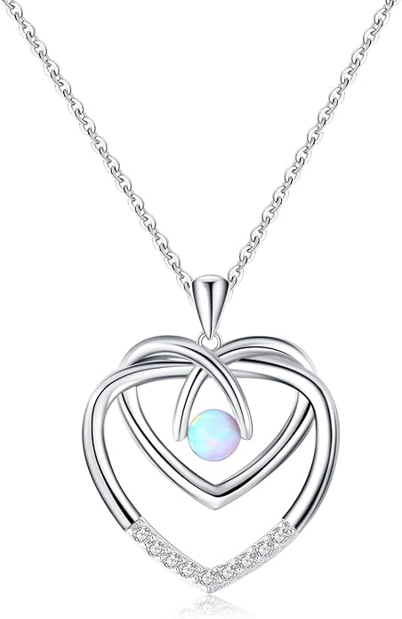 Palpitate Heart Necklaces for Women Forever Love Pendant Necklace Anniversary Valentine's Day Gifts for Lovers Wife Her Mom