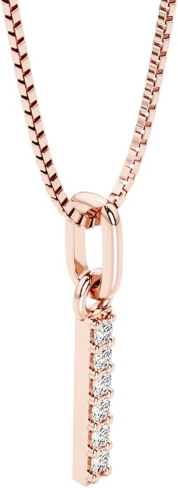 PEORA Letter A to Z Lab Grown Diamond Initial Pendant Necklace in Sterling Silver, F-G Color, VS Clarity, with 18 inch Chain
