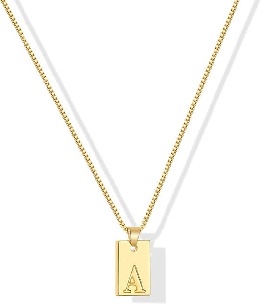 Gacimy Dainty Gold Initial Necklaces for Women, 18K Gold Plated Name Necklace for Women with Trendy A-Z Letter Nedcklace Pendant