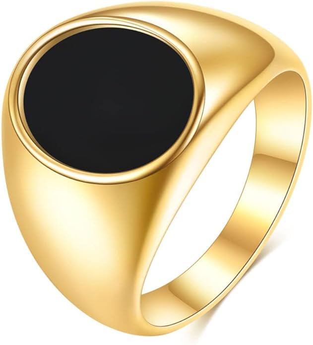 Stainless Steel Round Shape Classical Simple Plain Wedding Engagement Statement Pinky Band Signet Rings for Men Women Size 4-15