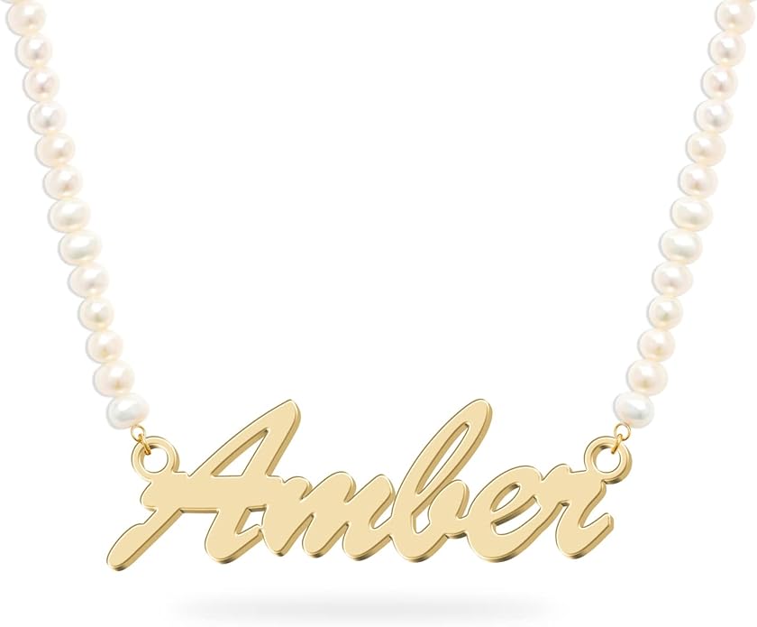 Personalized Name Necklace | Sterling Silver/Stainless Steel | 14 Fonts, 4 Colors, 5 Chains | Tarnish-Free, Handmade Gift for Women: Mom, Daughter, Sister | Ideal for Birthday, Mother's Day,Christmas