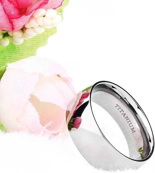 TIGRADE 2mm 4mm 6mm 8mm 10mm Titanium Ring Plain Dome High Polished Wedding Band Comfort Fit Size 3-15