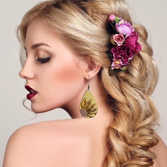 12 Pairs Vintage Geometric Druse Crystal Drop Dangle Earrings Ethnic Style Vintage Boho Jewelry Waterdrop Earrings Jewelry Set for Women