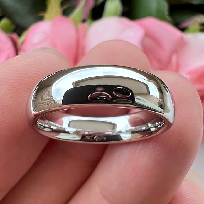 4mm 6mm 8mm 10mm Silver/Gold/White Tungsten Rings for Men Women Couple Fashion Jewelry Anniversary Engagement Wedding Bands Domed Polished I Love You Engraved Comfort Fit