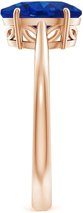 Angara Natural Blue Sapphire Solitaire Engagement Ring for Women | Oval Shape Blue Sapphire Ring in 14K Solid Gold/Sterling Silver/Platinum | September Birthday, Gemstone Jewellery Gift