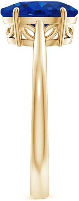 Angara Natural Blue Sapphire Solitaire Engagement Ring for Women | Oval Shape Blue Sapphire Ring in 14K Solid Gold/Sterling Silver/Platinum | September Birthday, Gemstone Jewellery Gift