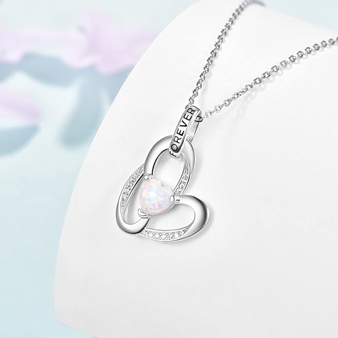 Palpitate Heart Necklaces for Women Forever Love Pendant Necklace Anniversary Valentine's Day Gifts for Lovers Wife Her Mom