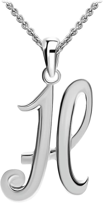 SEA OF ICE Letter Initial Necklace, Alphabet Letter Pendant Necklace, Sterling Silver, Gold, Rose Gold Necklace for Women, Elegant Initial Necklaces, Personalized Custom Women's Necklaces