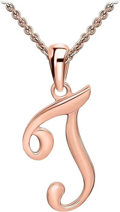 SEA OF ICE Letter Initial Necklace, Alphabet Letter Pendant Necklace, Sterling Silver, Gold, Rose Gold Necklace for Women, Elegant Initial Necklaces, Personalized Custom Women's Necklaces