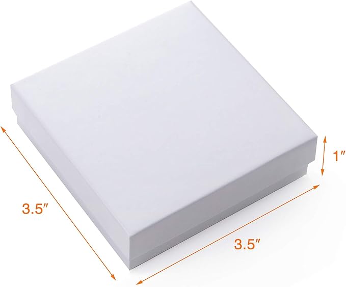 GEFTOL Jewelry Gift Boxes 40 Pack 3.5x3.5x1 Inch Cardboard Jewelry Boxes,Small Gift Boxes for Jewelry Earrings Necklaces Handmade Bangles Bracelets(White)